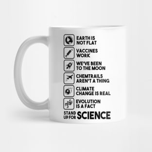 Earth is not Flat - Vaccines Work - We've Been to the Moon Mug